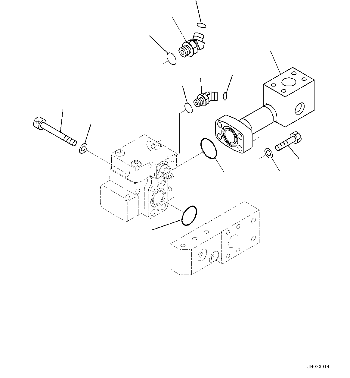Komatsu parts book diagram for D375AI-8 S/N 81001-UP: COOLING FAN DRIVE PIPING, VALVE MOUNTING(#80223-)