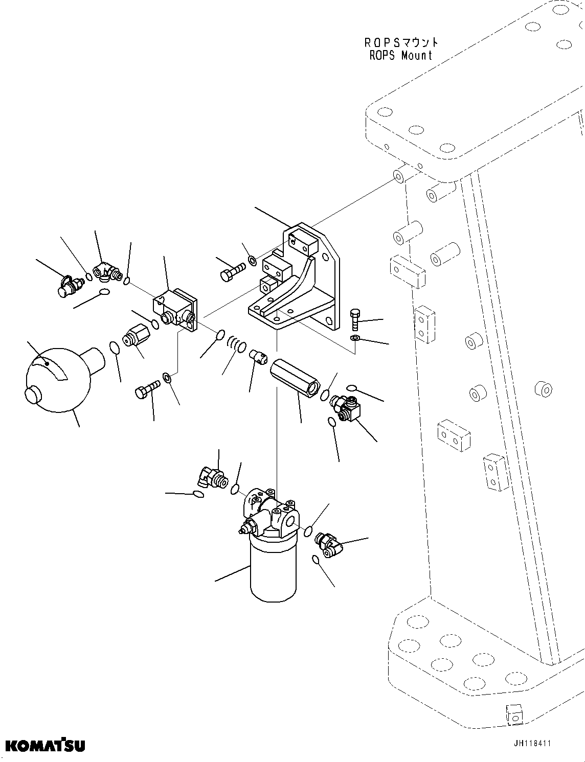 Komatsu parts book diagram for D375AI-8 S/N 81001-UP: EPC VALVE PIPING, ACCUMULATOR AND CONNECTING PARTS(#80001-)