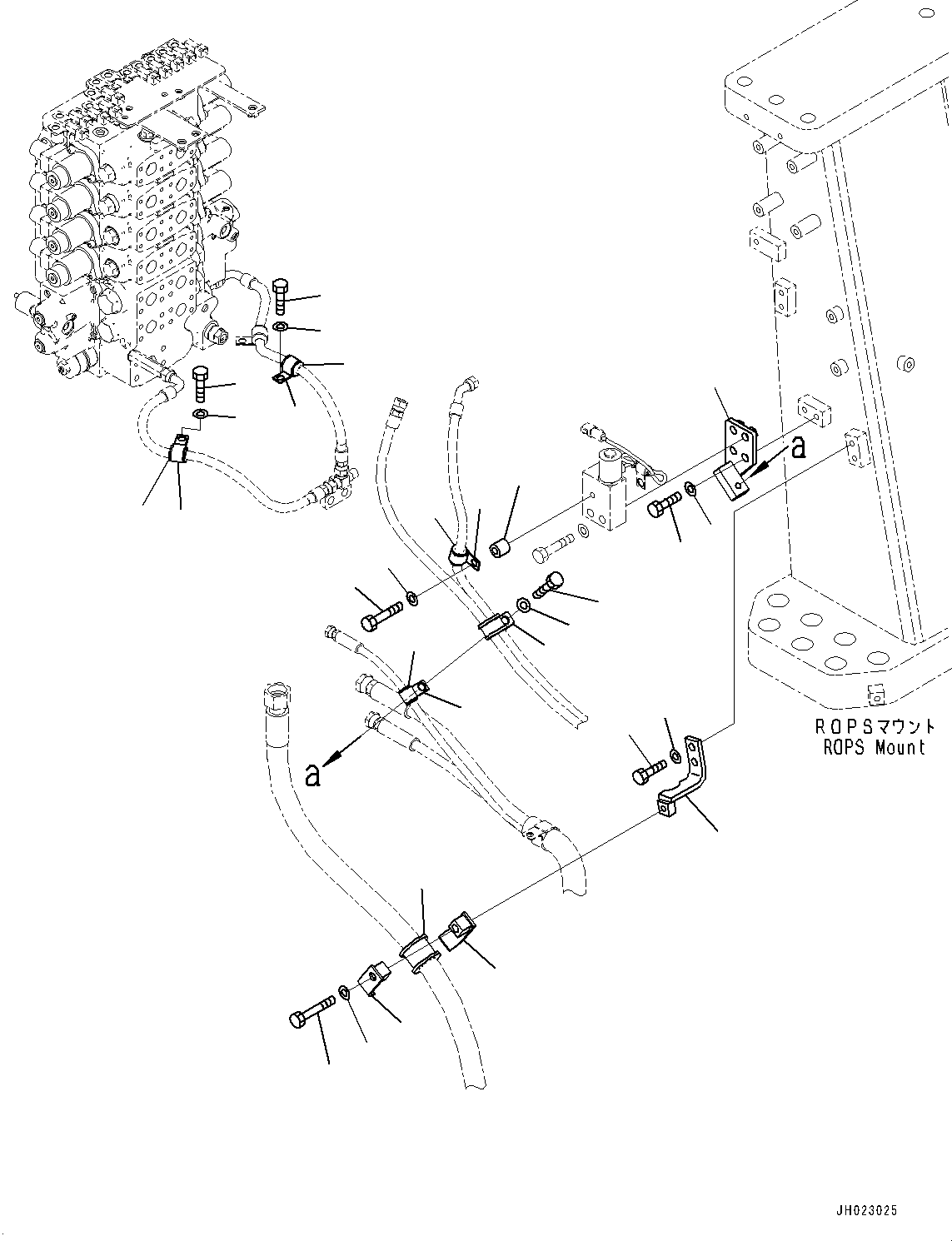 Komatsu parts book diagram for D375AI-8 S/N 81001-UP: EPC VALVE PIPING, HOSE CLAMP(#80001-)