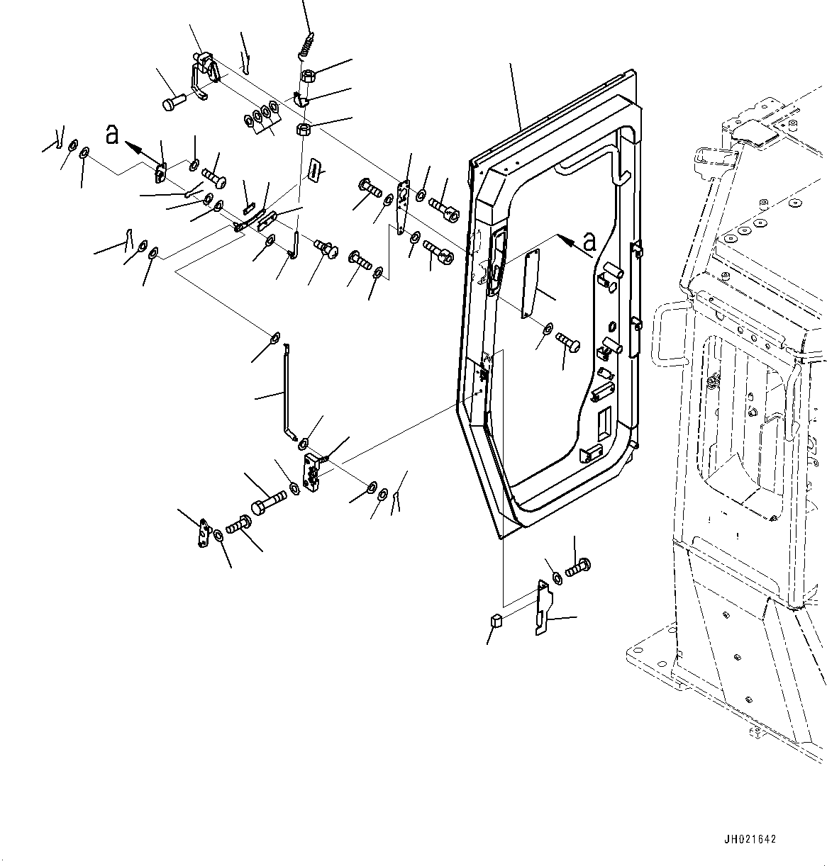 Komatsu parts book diagram for D375AI-8 S/N 81001-UP: CAB, DOOR, R.H.(#81001-)