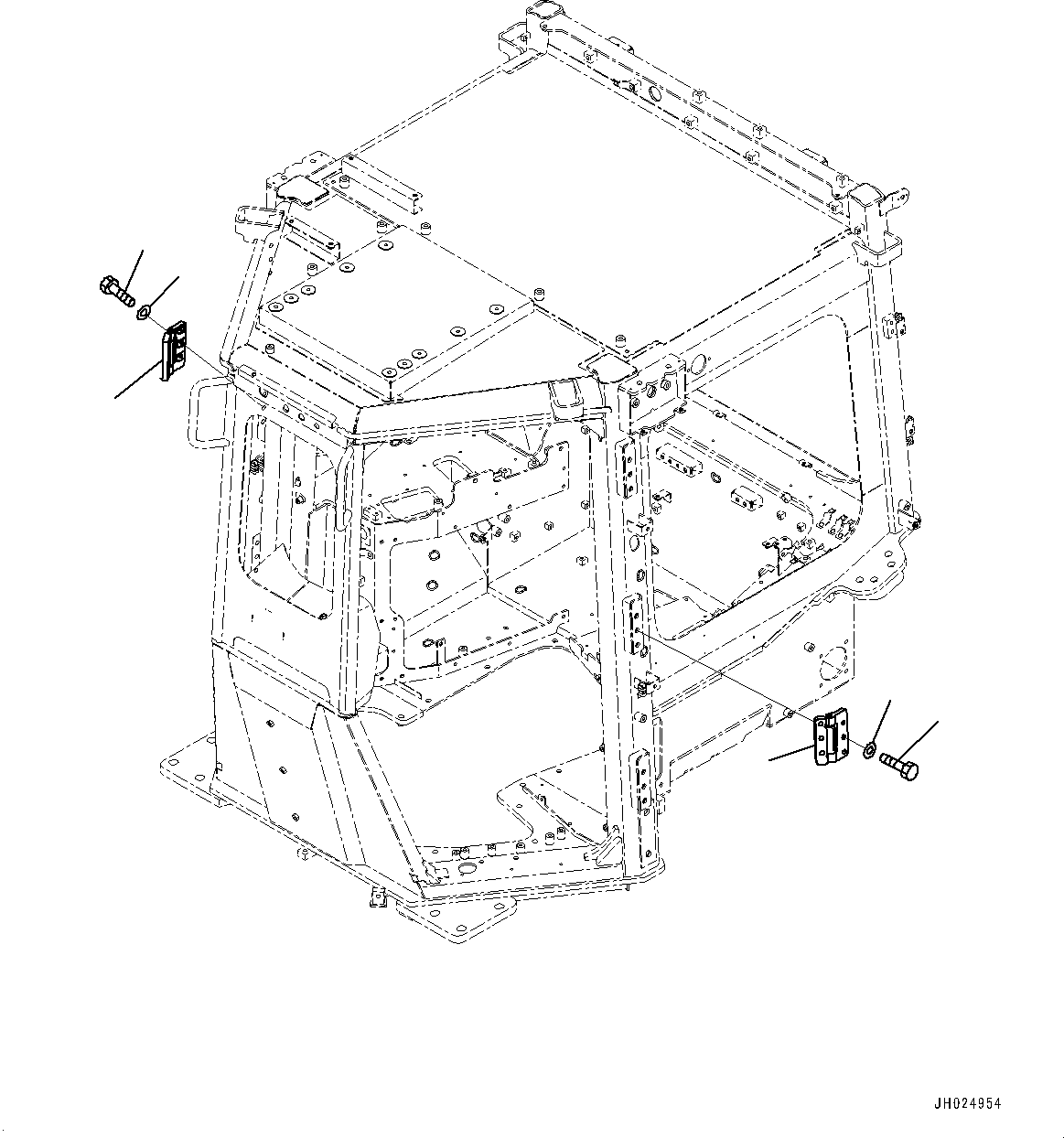 Komatsu parts book diagram for D375AI-8 S/N 81001-UP: CAB, DOOR HINGE(#81001-)