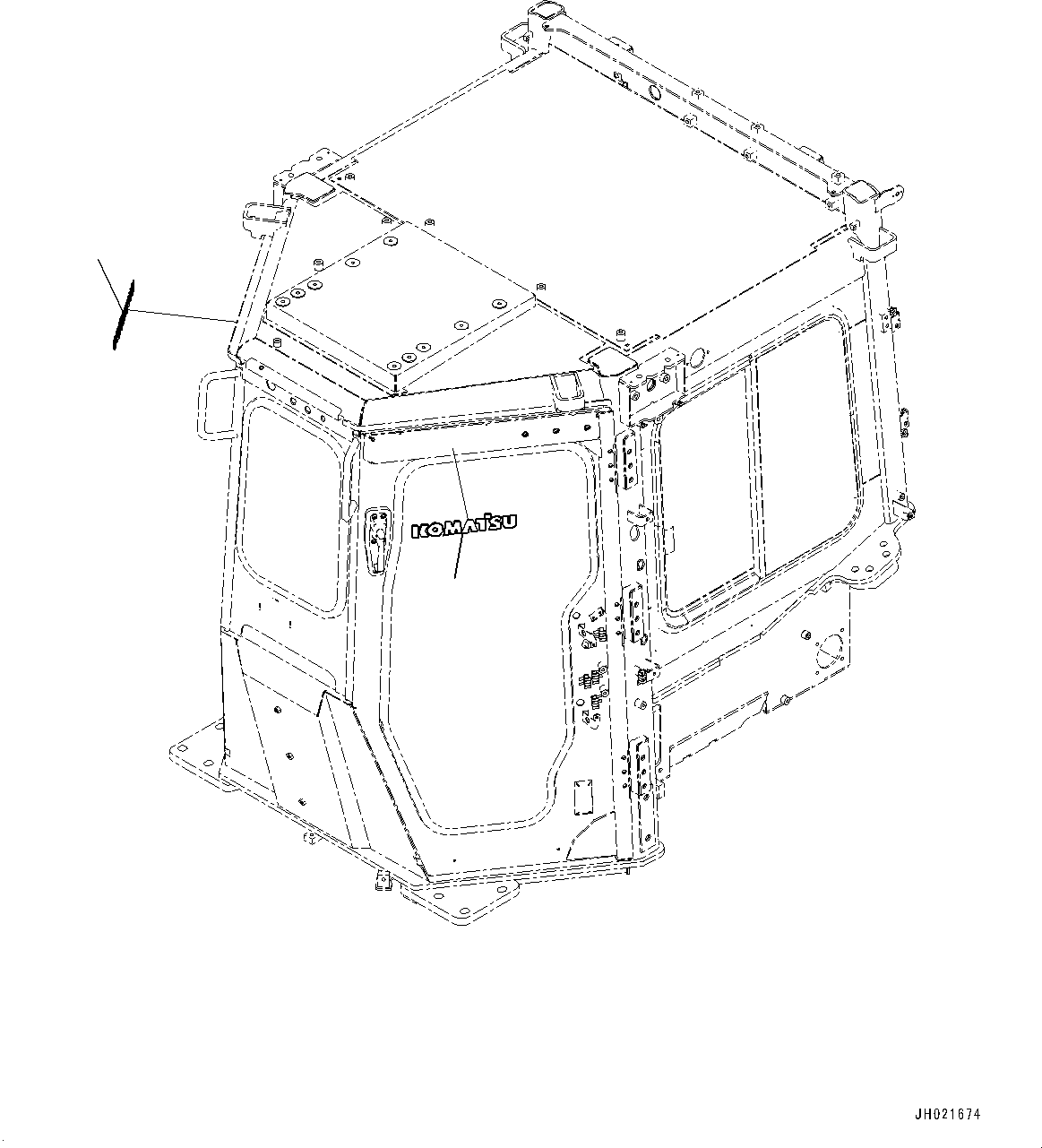 Komatsu parts book diagram for D375AI-8 S/N 81001-UP: CAB, KOMATSU MARK(#81001-)