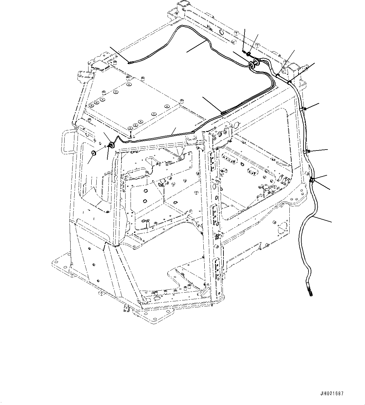 Komatsu parts book diagram for D375AI-8 S/N 81001-UP: CAB, WASHER HOSE(#81001-)