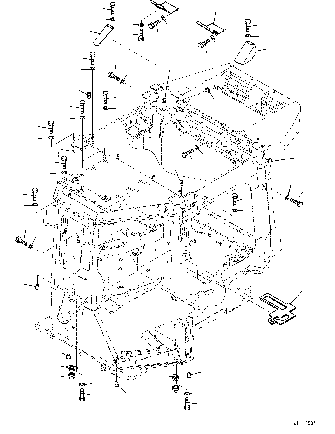 Komatsu parts book diagram for D375AI-8 S/N 81001-UP: CAB, PLUG BOLT(#81001-)