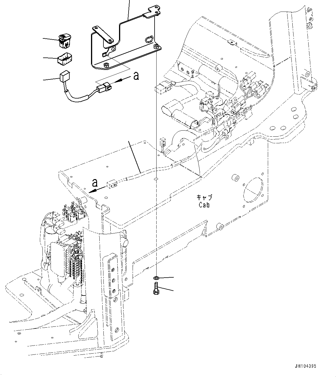 Komatsu parts book diagram for D375AI-8 S/N 81001-UP: CONTROL UNIT, PARKING BRAKE SWITCH(#81001-)
