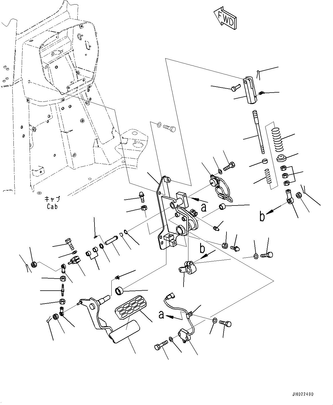 Komatsu parts book diagram for D375AI-8 S/N 81001-UP: CONTROL UNIT, BRAKE PEDAL(#81001-)