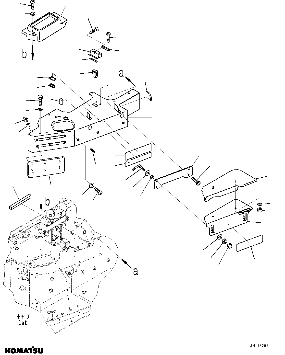 Komatsu parts book diagram for D375AI-8 S/N 81001-UP: CONTROL UNIT, ARMREST(#81001-)