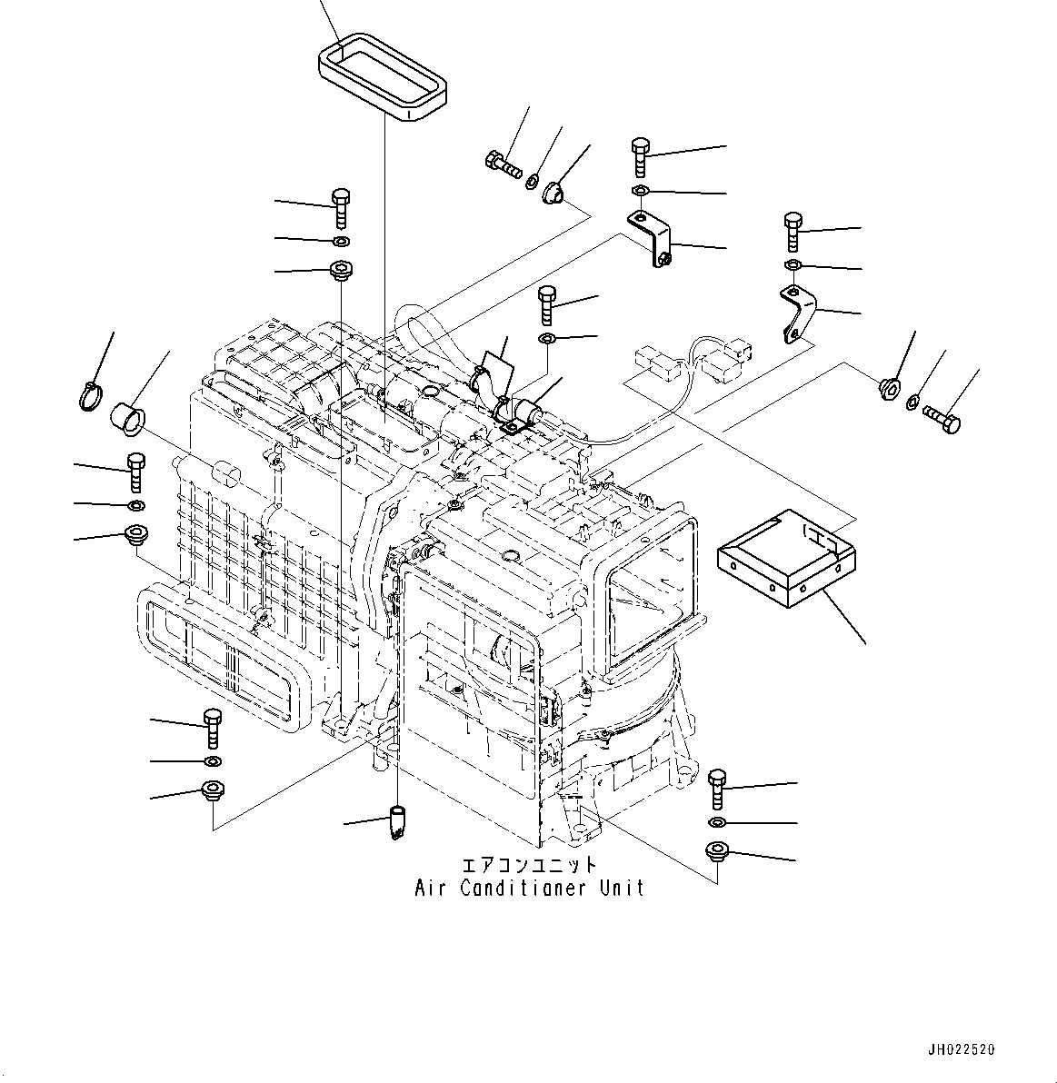 Komatsu parts book diagram for D375AI-8 S/N 81001-UP: CONTROL UNIT, AIR CONDITIONER RELATED PARTS(#81001-)
