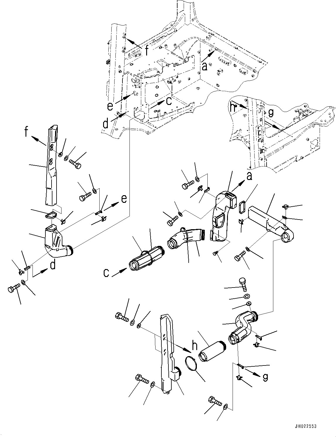 Komatsu parts book diagram for D375AI-8 S/N 81001-UP: CONTROL UNIT, AIR CONDITIONER DUCT (1/2)(#81001-)