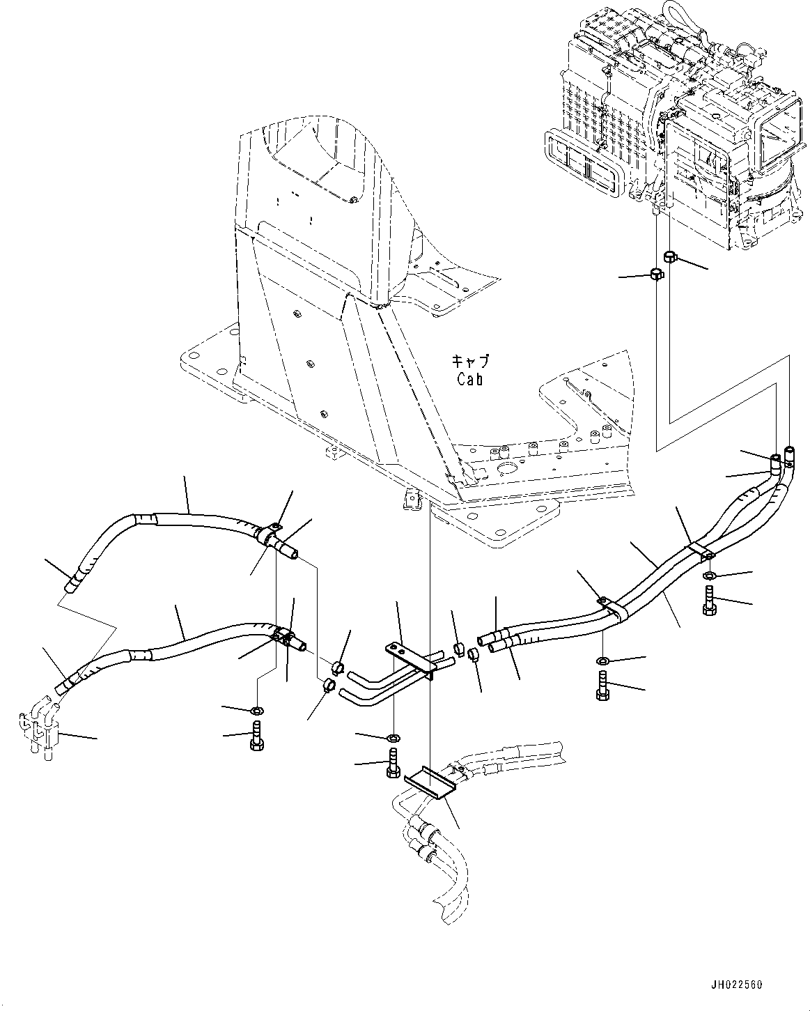 Komatsu parts book diagram for D375AI-8 S/N 81001-UP: CONTROL UNIT, AIR CONDITIONER PIPING (2/2)(#81001-)