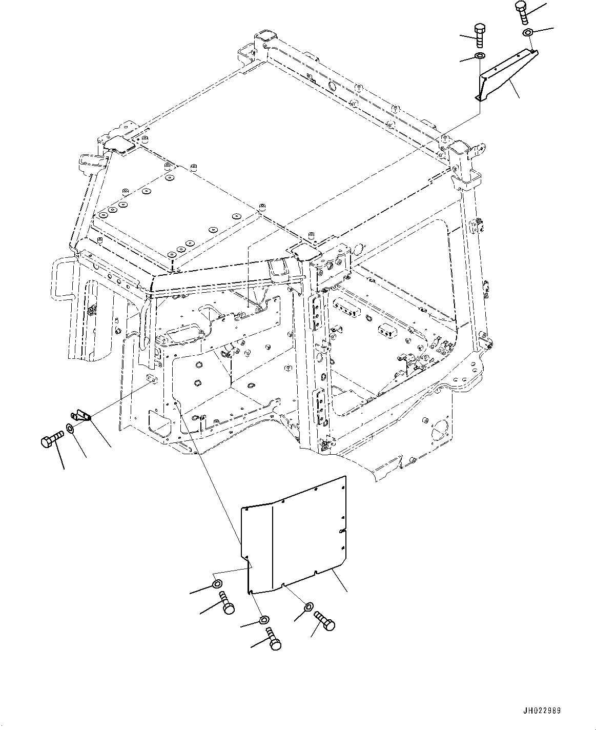 Komatsu parts book diagram for D375AI-8 S/N 81001-UP: CONTROL UNIT, REAR COVER (2/3)(#81001-)