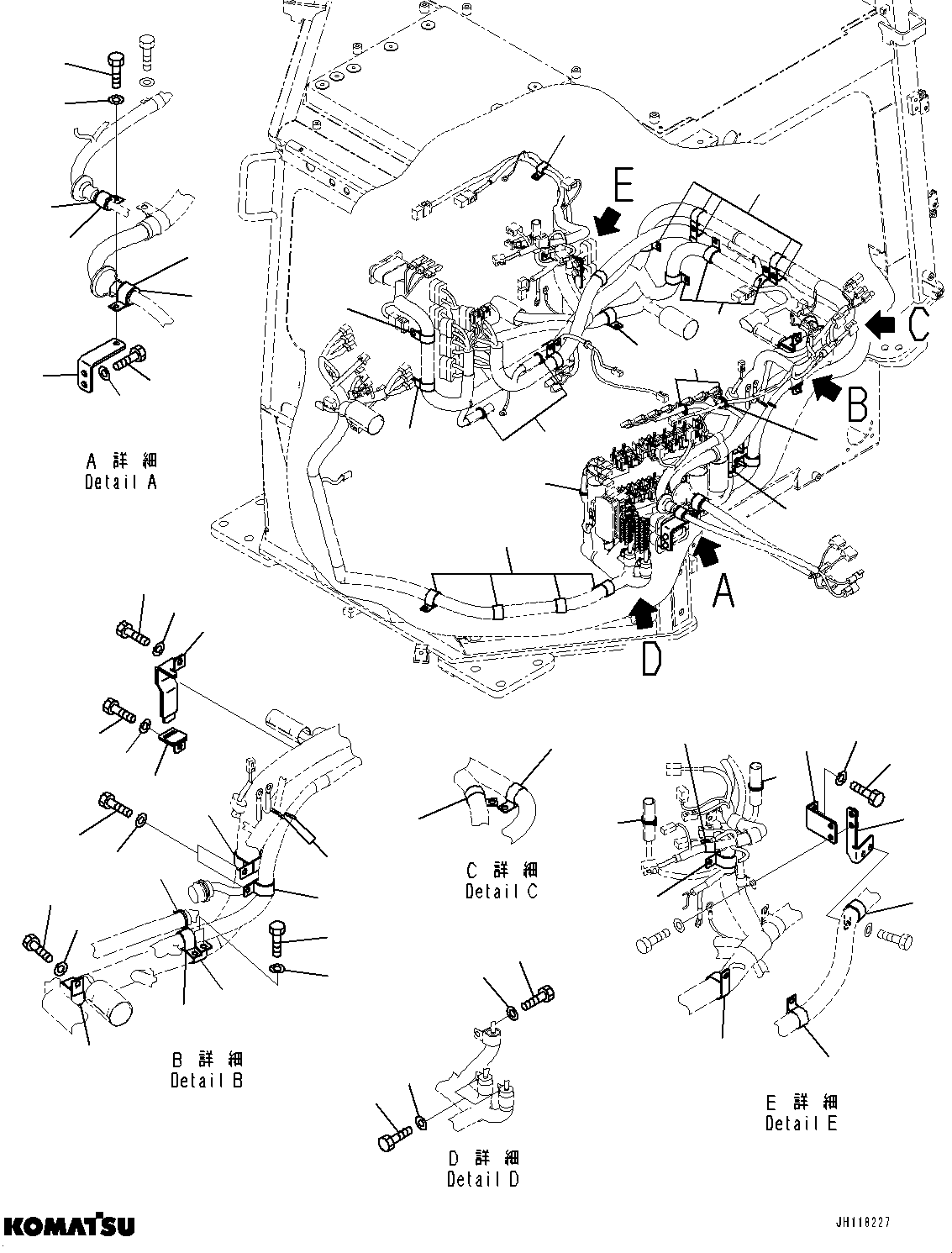 Komatsu parts book diagram for D375AI-8 S/N 81001-UP: CAB ELECTRICAL UNIT, FLOOR WIRING HARNESS MOUNTING (2/3)(#81001-)