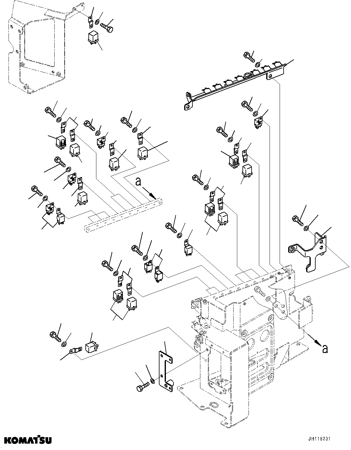 Komatsu parts book diagram for D375AI-8 S/N 81001-UP: CAB ELECTRICAL UNIT, RELAY(#81001-)