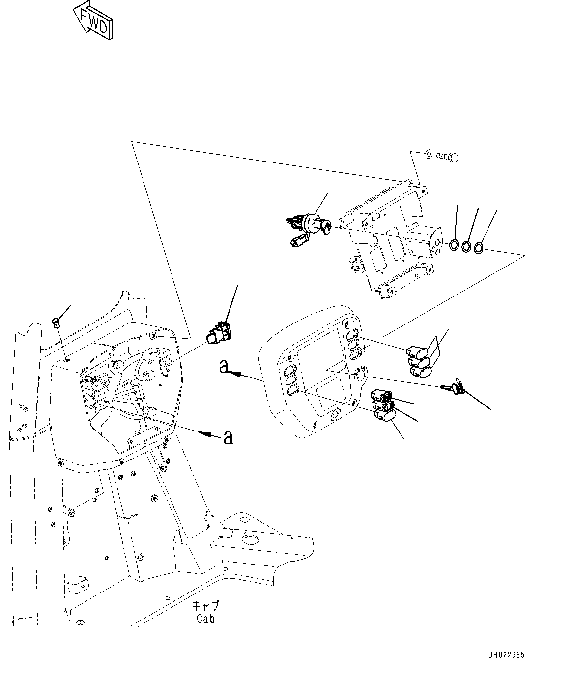 Komatsu parts book diagram for D375AI-8 S/N 81001-UP: CAB ELECTRICAL UNIT, SWITCH(#81001-)