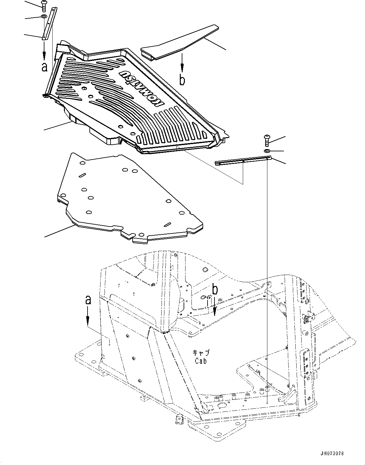 Komatsu parts book diagram for D375AI-8 S/N 81001-UP: FLOOR MAT, (#80015-)