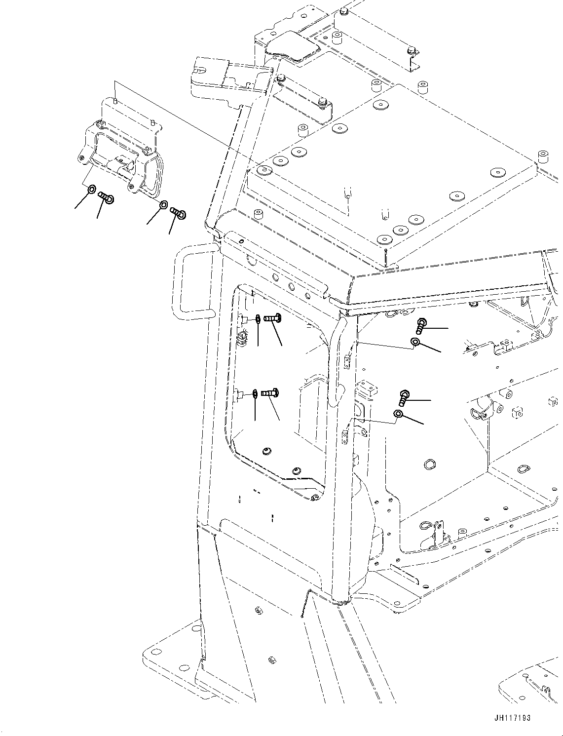 Komatsu parts book diagram for D375AI-8 S/N 81001-UP: PARTS FOR LESS ROLL CURTAIN, (#81001-)