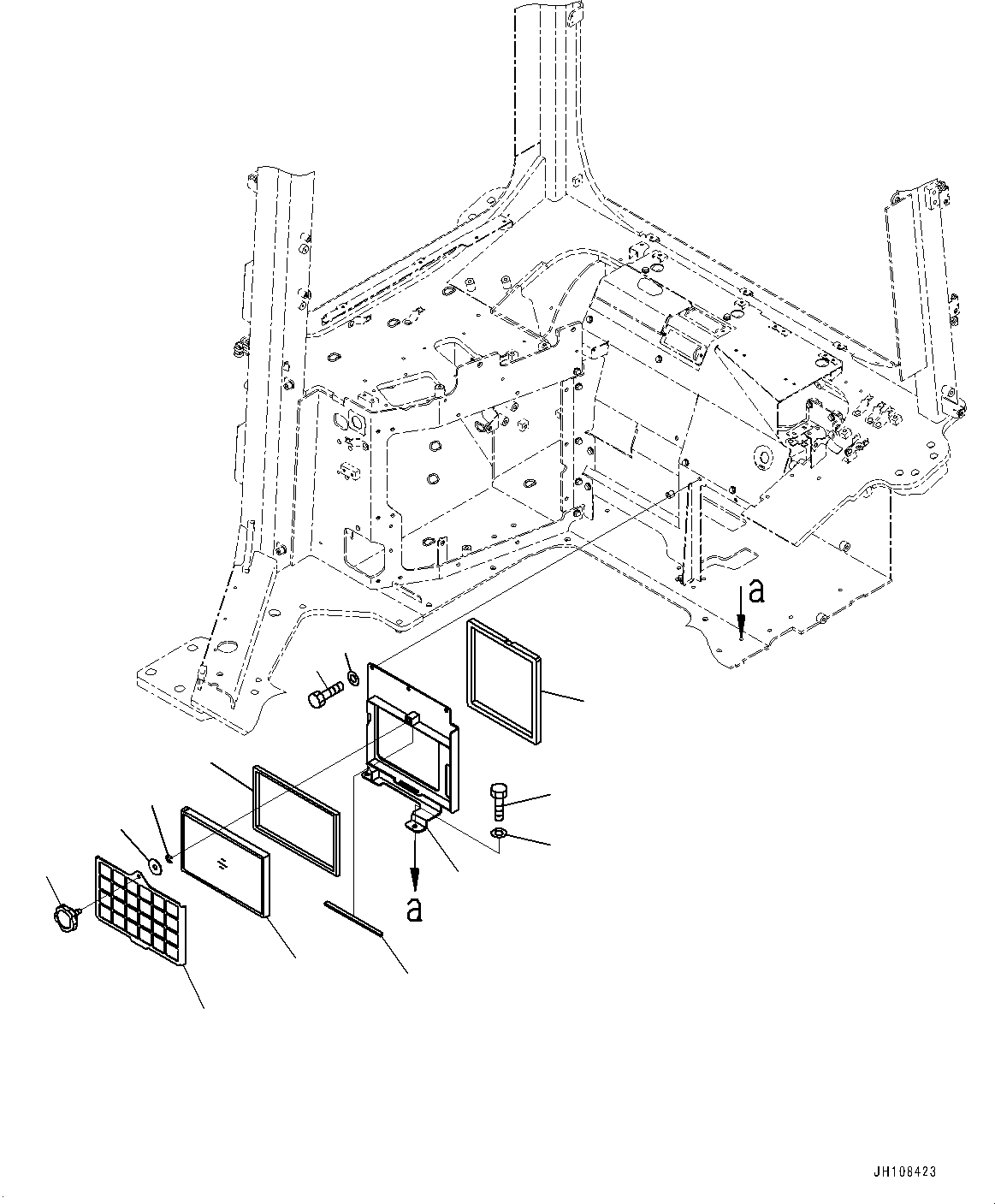 Komatsu parts book diagram for D375AI-8 S/N 81001-UP: AIR CONDITIONER FILTER, (MSHA DUST REGULATION ARRANGEMENT)(#81001-)