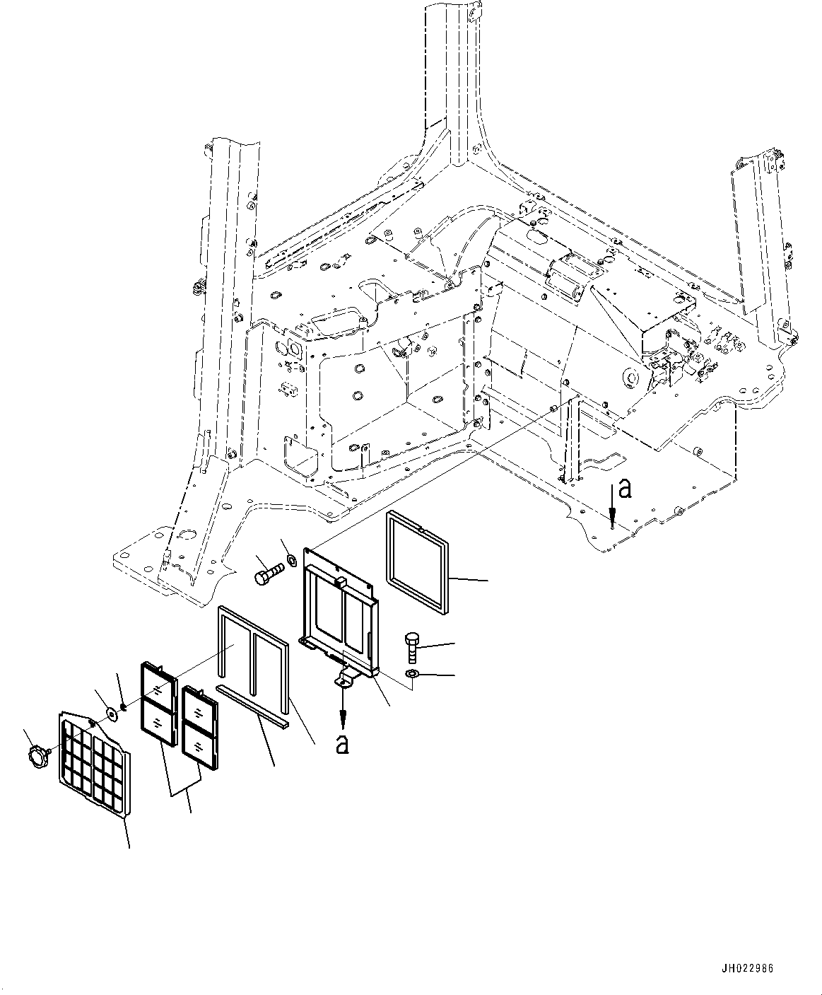 Komatsu parts book diagram for D375AI-8 S/N 81001-UP: AIR CONDITIONER FILTER, (#81001-)