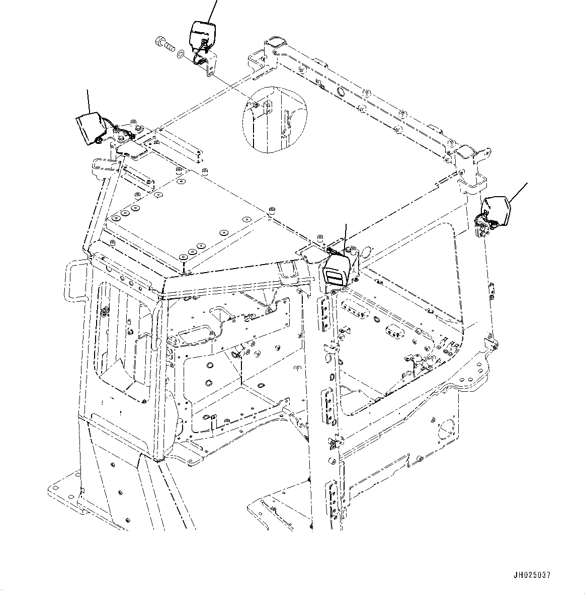 Komatsu parts book diagram for D375AI-8 S/N 81001-UP: WORKING LAMP, (#80015-80015)