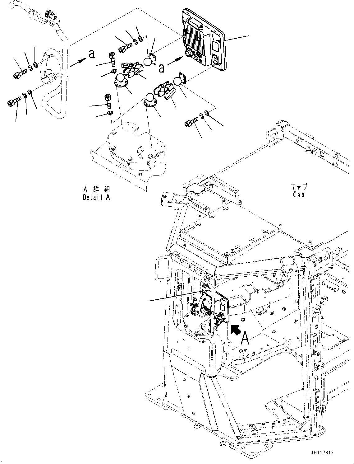 Komatsu parts book diagram for D375AI-8 S/N 81001-UP: ICT COMPONENT, MONITOR(#80001-)