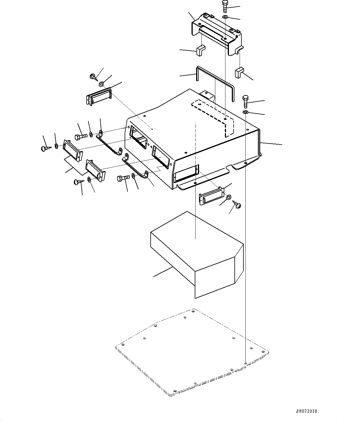 Komatsu parts book diagram for D375AI-8 S/N 81001-UP: FLOOR FRAME COVER, DUCT(#80015-)