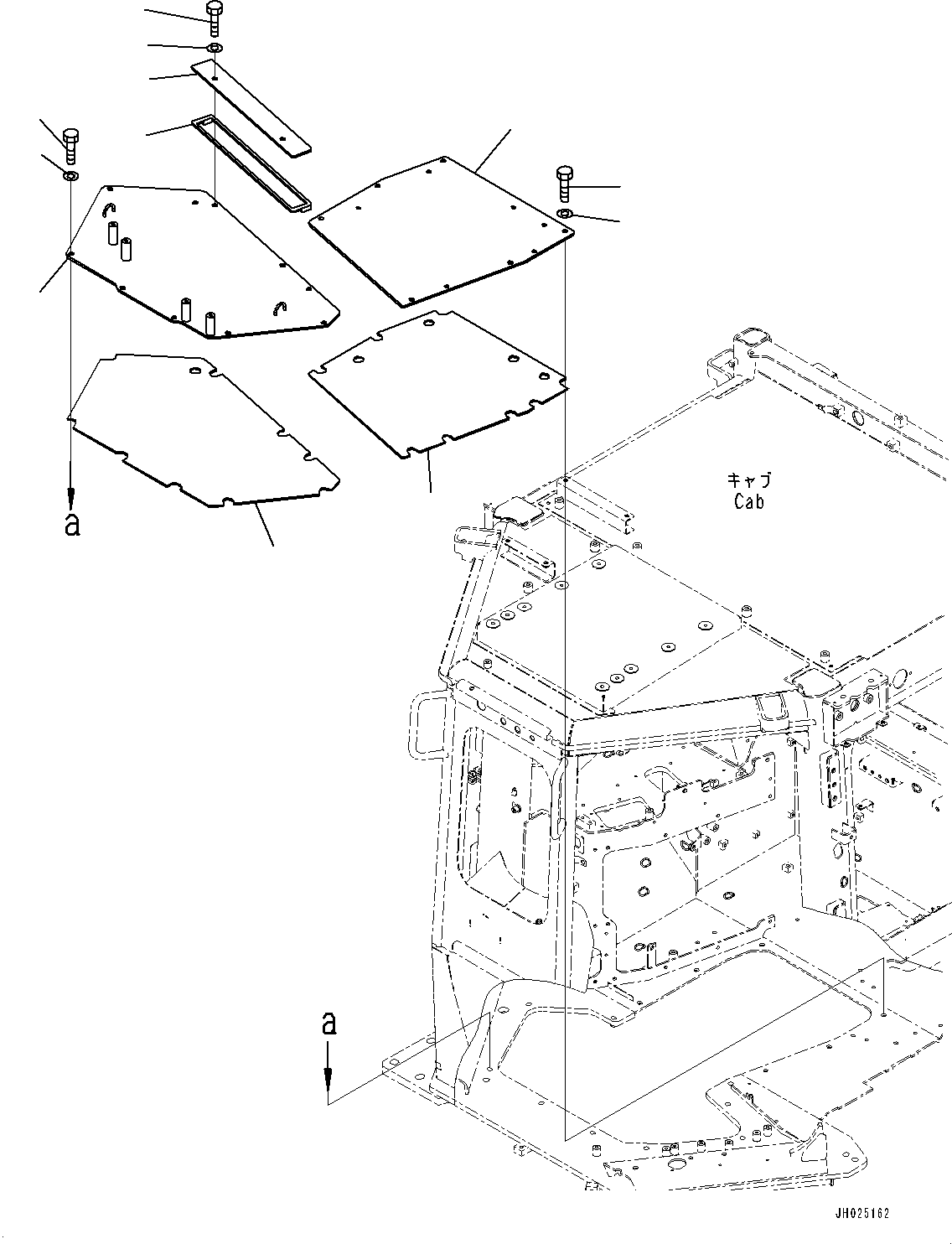 Komatsu parts book diagram for D375AI-8 S/N 81001-UP: FLOOR FRAME COVER, COVER(#80015-)