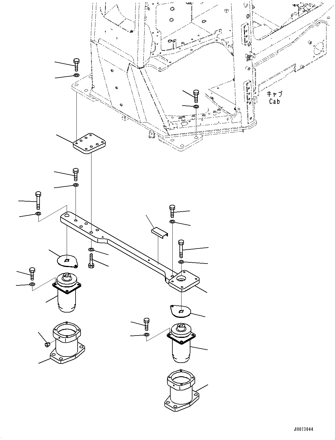 Komatsu parts book diagram for D375AI-8 S/N 81001-UP: FRONT, FLOOR FRAME MOUNTING, (#80001-)