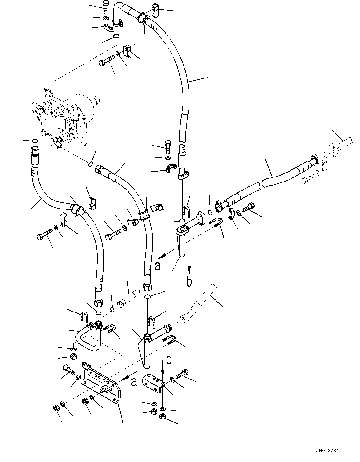 Komatsu parts book diagram for D375AI-8 S/N 81001-UP: RADIATOR GUARD, FAN MOTOR PIPING (1/2)(#81001-)