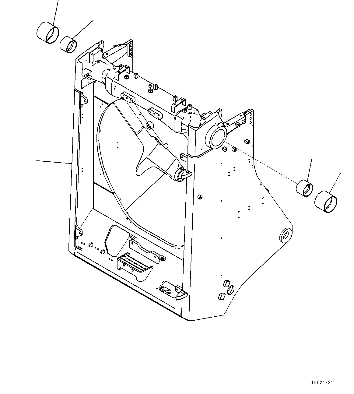 Komatsu parts book diagram for D375AI-8 S/N 81001-UP: RADIATOR GUARD, GUARD(#81001-)