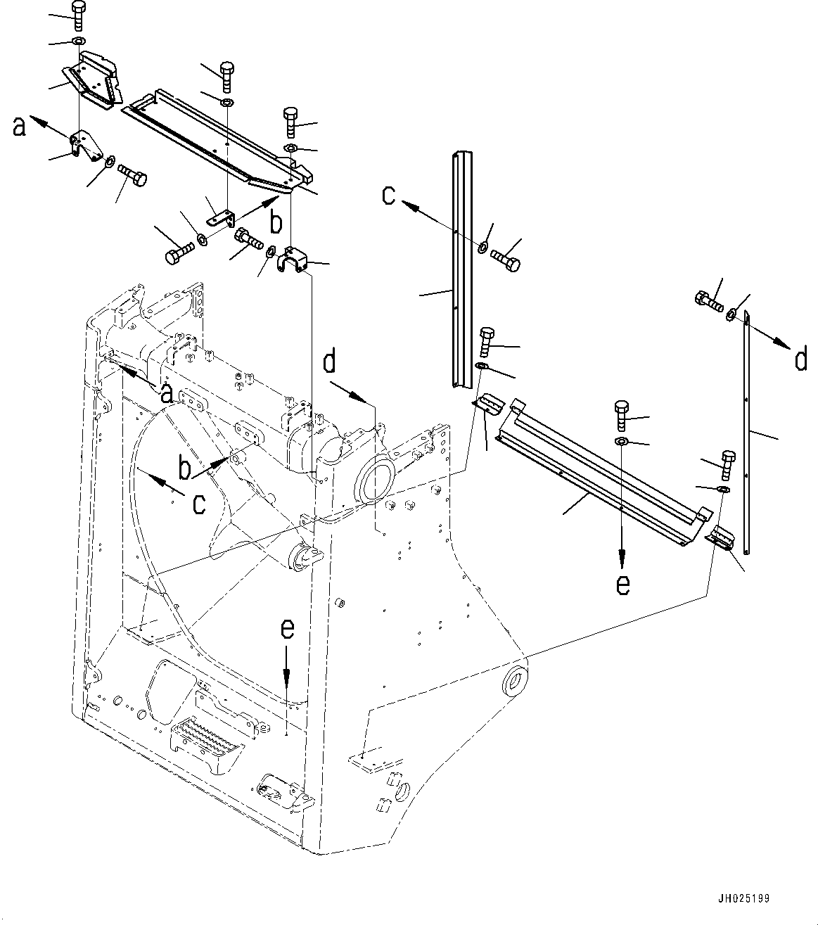 Komatsu parts book diagram for D375AI-8 S/N 81001-UP: RADIATOR GUARD, WIND BRAKE(#81001-)