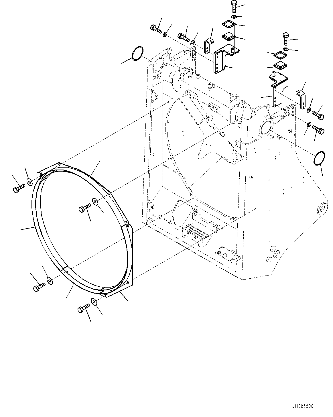 Komatsu parts book diagram for D375AI-8 S/N 81001-UP: RADIATOR GUARD, SHROUD(#81001-)