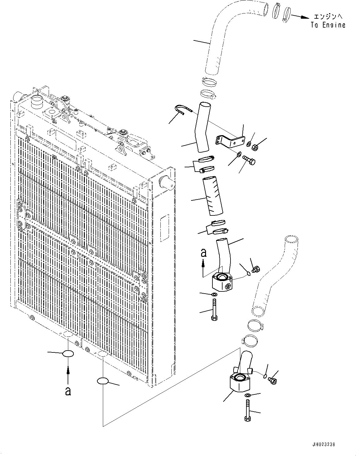 Komatsu parts book diagram for D375AI-8 S/N 81001-UP: RADIATOR GUARD, RADIATOR PIPING(#81001-)