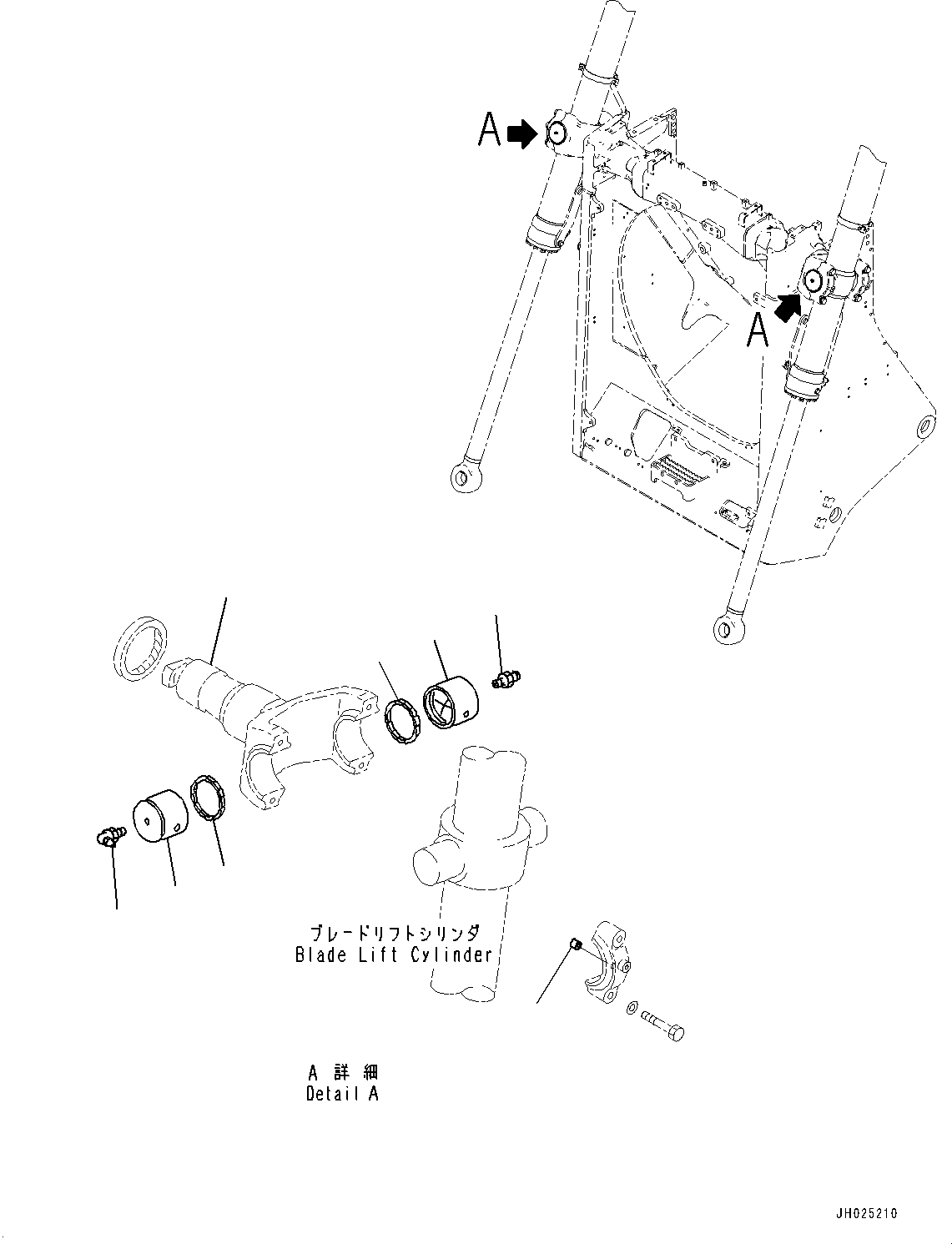 Komatsu parts book diagram for D375AI-8 S/N 81001-UP: DOZER BLADE LIFT CYLINDER SUPPORT PARTS, (#80015-)