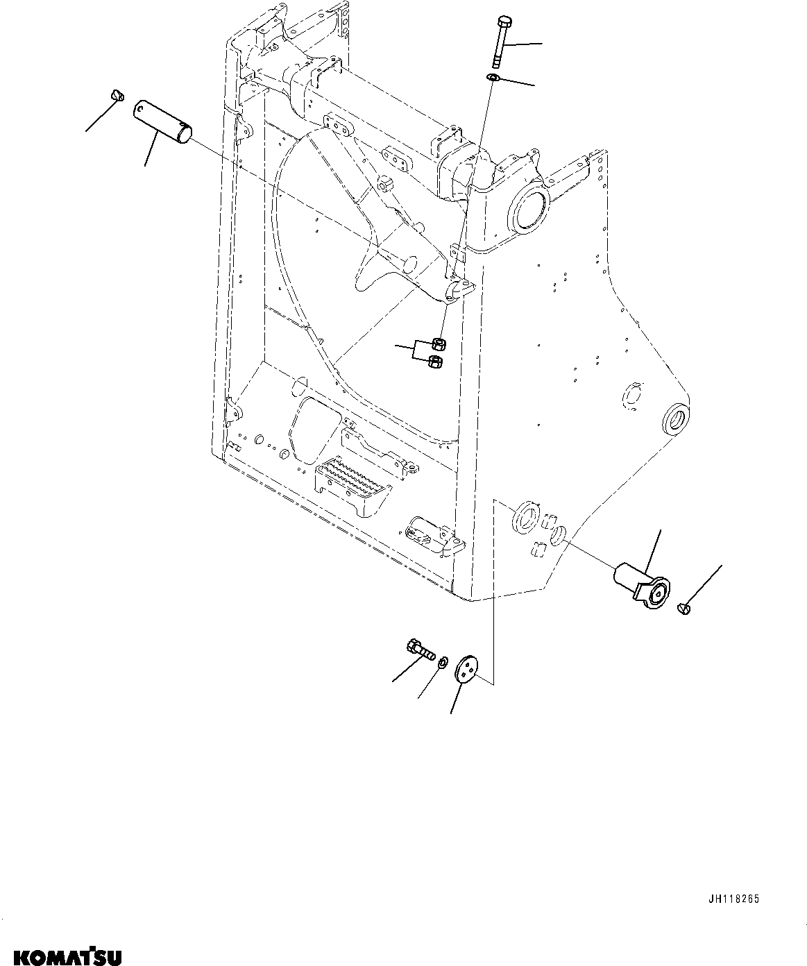 Komatsu parts book diagram for D375AI-8 S/N 81001-UP: RADIATOR GUARD RELATED PARTS, GUARD MOUNTING(#80223-)