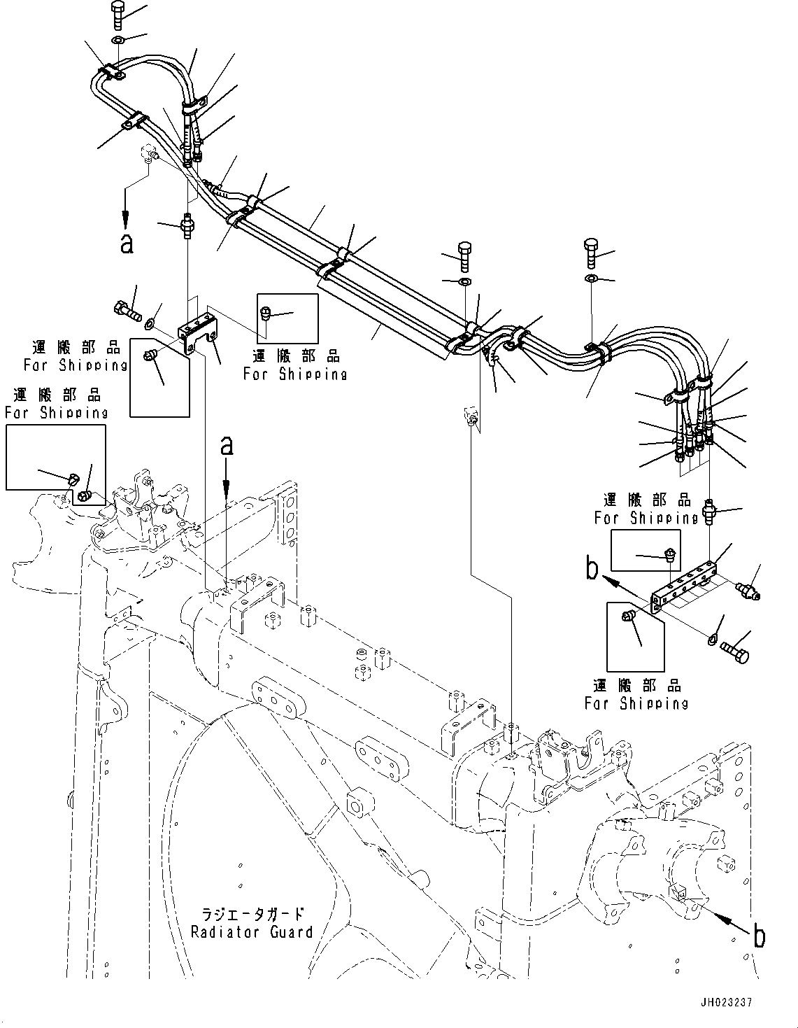Komatsu parts book diagram for D375AI-8 S/N 81001-UP: RADIATOR GUARD ADDITIONAL PARTS, (1/2)(#81001-)