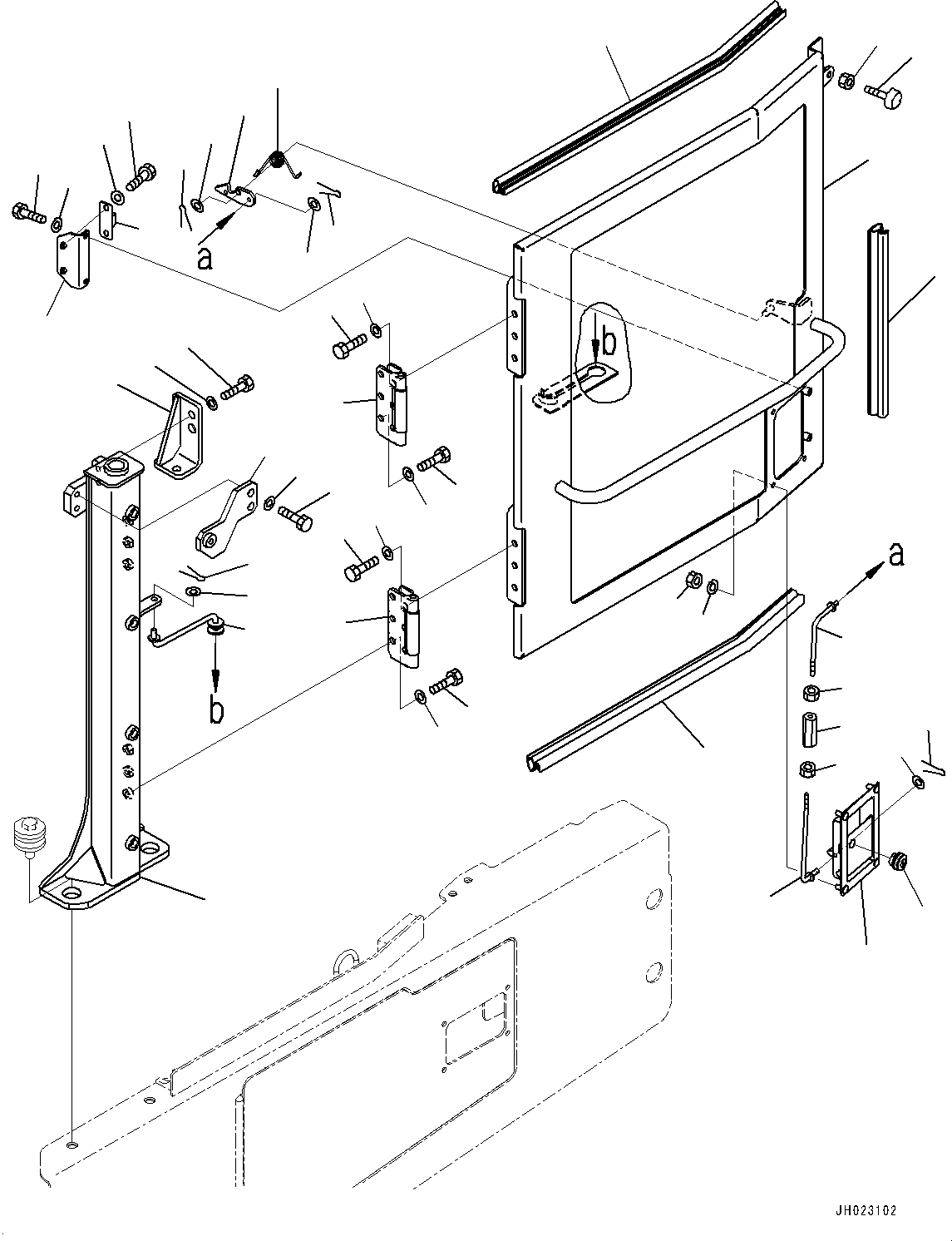 Komatsu parts book diagram for D375AI-8 S/N 81001-UP: ENGINE HOOD AND SIDE COVER GROUP, SIDE COVER TOP, L.H. (1/2)(#81001-)