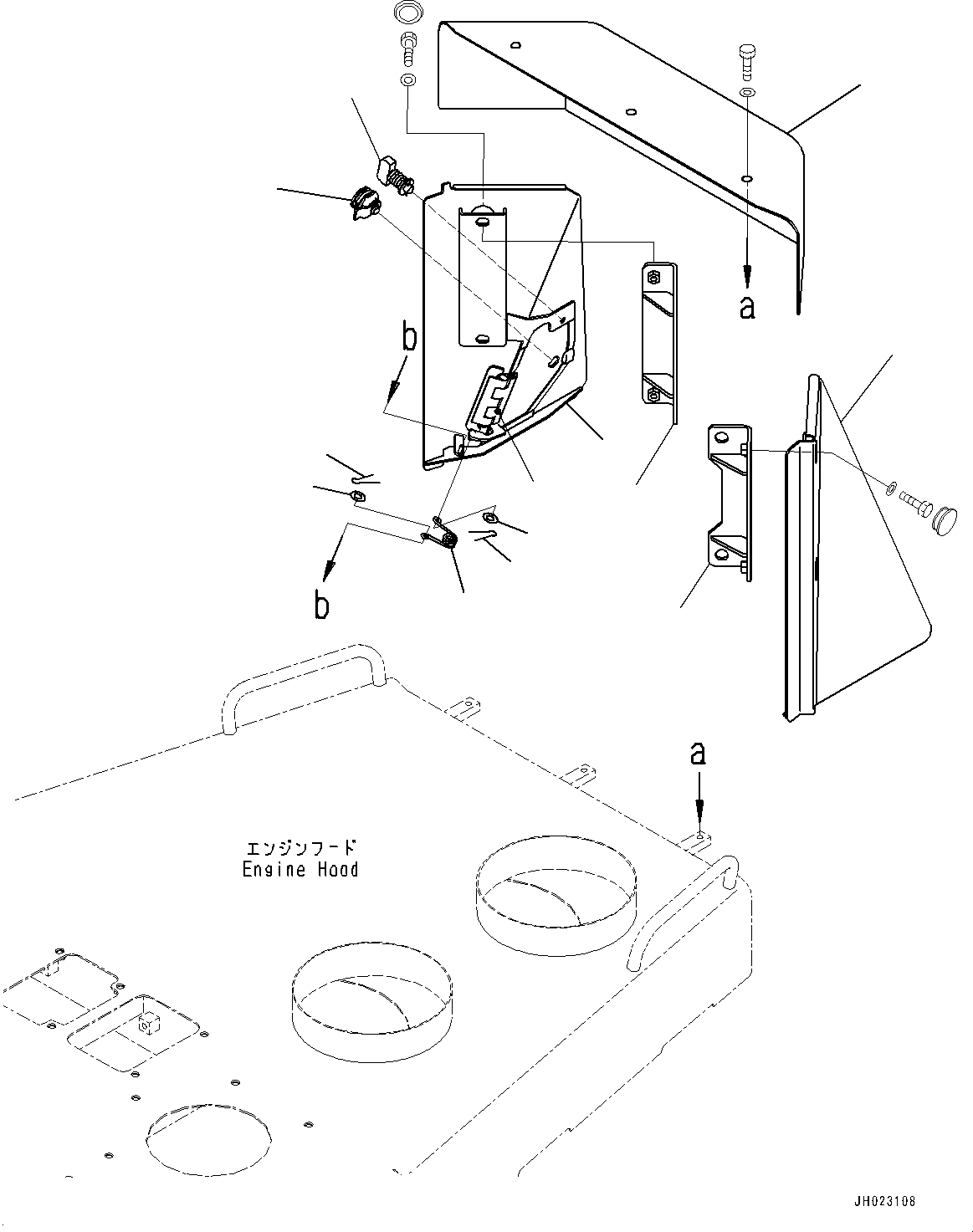 Komatsu parts book diagram for D375AI-8 S/N 81001-UP: ENGINE HOOD AND SIDE COVER GROUP, REAR COVER(#81001-)