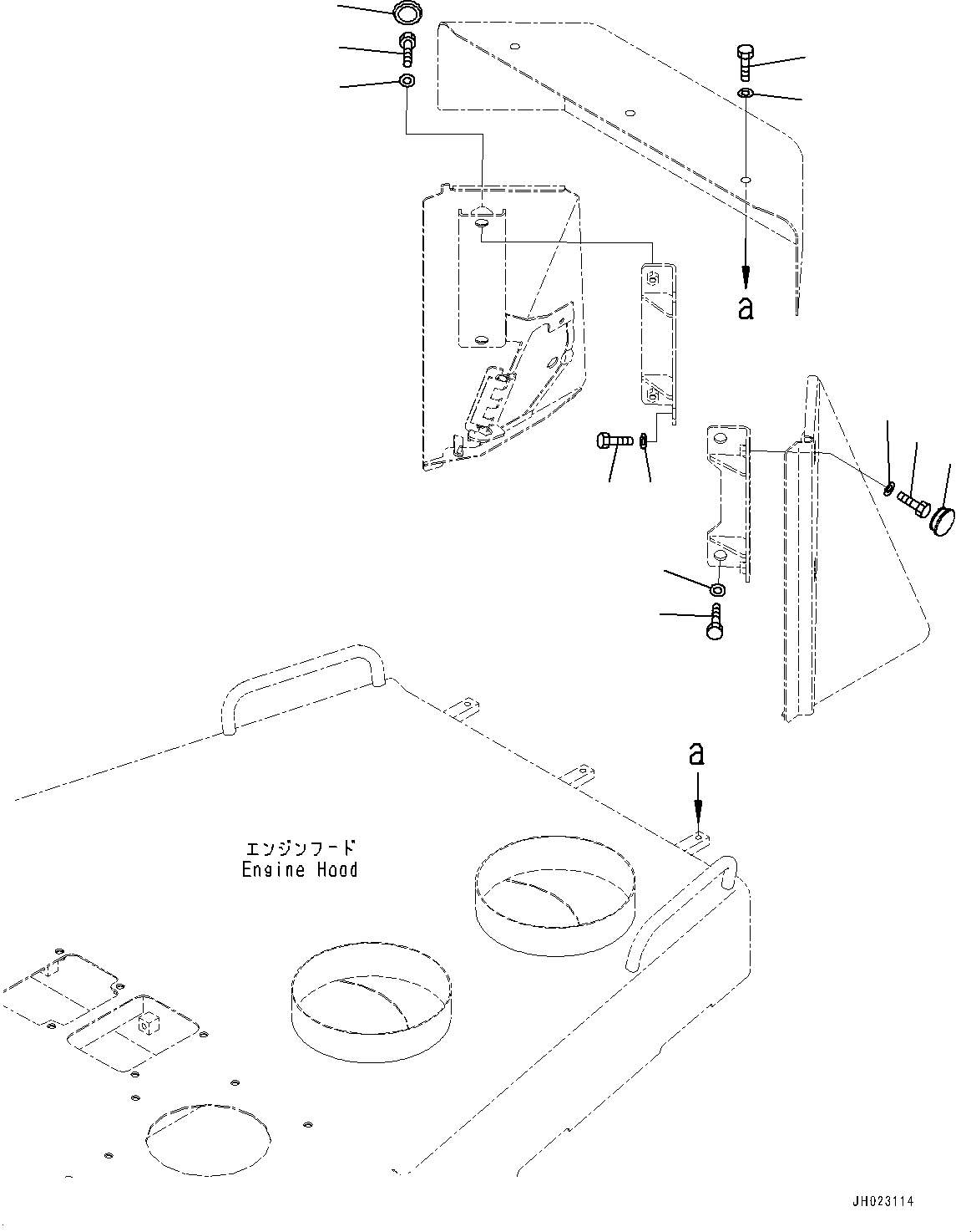 Komatsu parts book diagram for D375AI-8 S/N 81001-UP: ENGINE HOOD AND SIDE COVER GROUP, BOLT AND CAP (2/3)(#81001-)