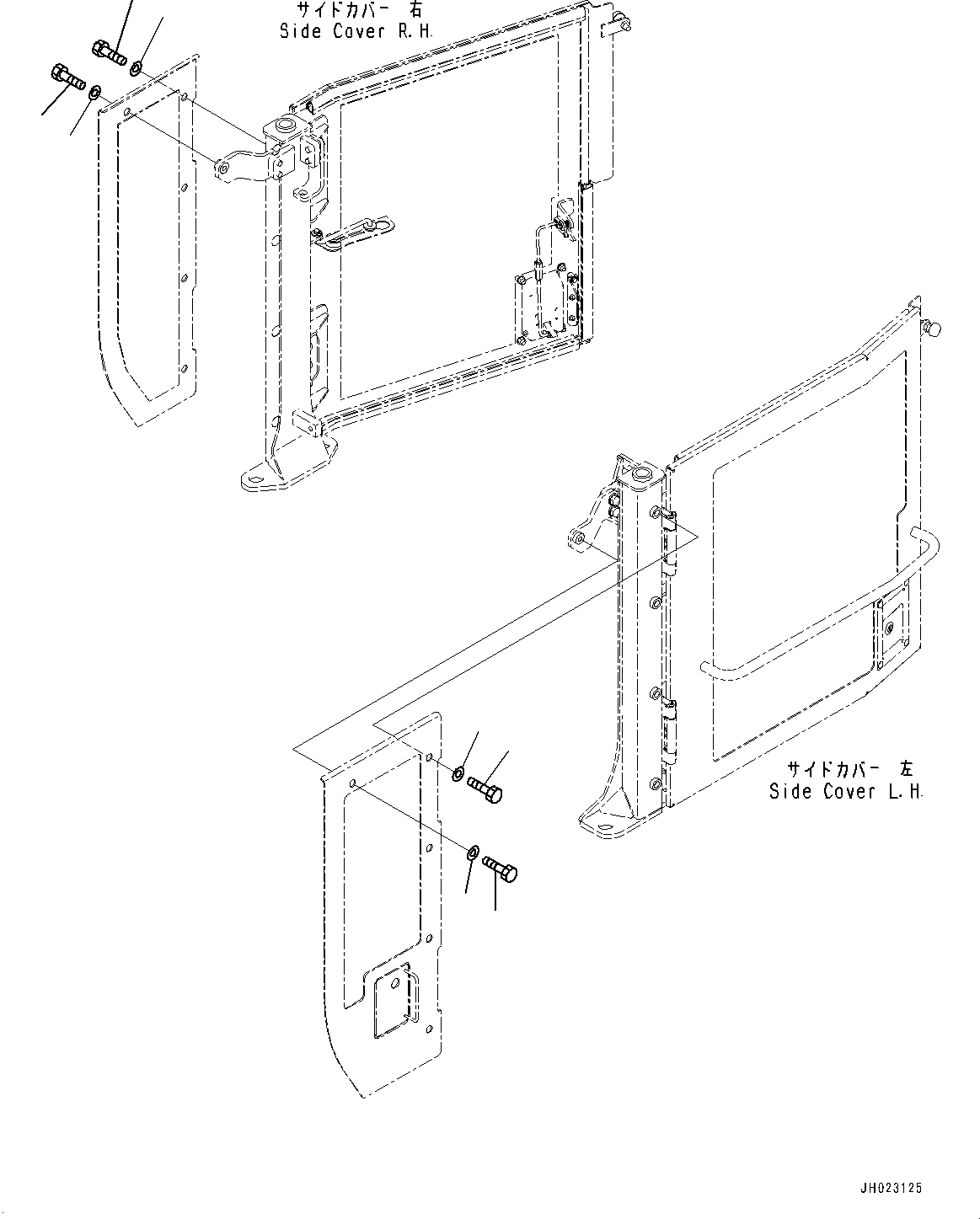 Komatsu parts book diagram for D375AI-8 S/N 81001-UP: ENGINE HOOD AND SIDE COVER GROUP, BOLT AND CAP (3/3)(#81001-)