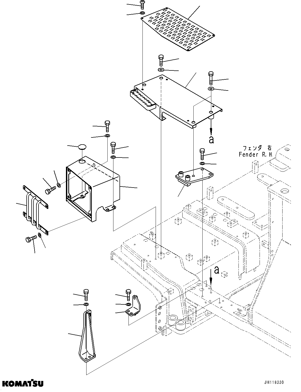 Komatsu parts book diagram for D375AI-8 S/N 81001-UP: FENDER RELATED PARTS, FENDER COVER (2/5)(#81001-)