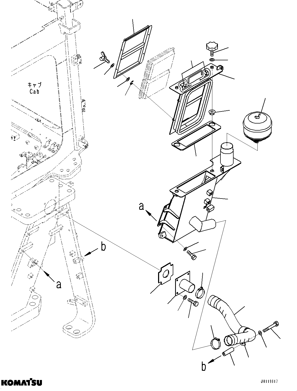 Komatsu parts book diagram for D375AI-8 S/N 81001-UP: FENDER RELATED PARTS, PRE-CLEANER MOUNTING(#81001-)