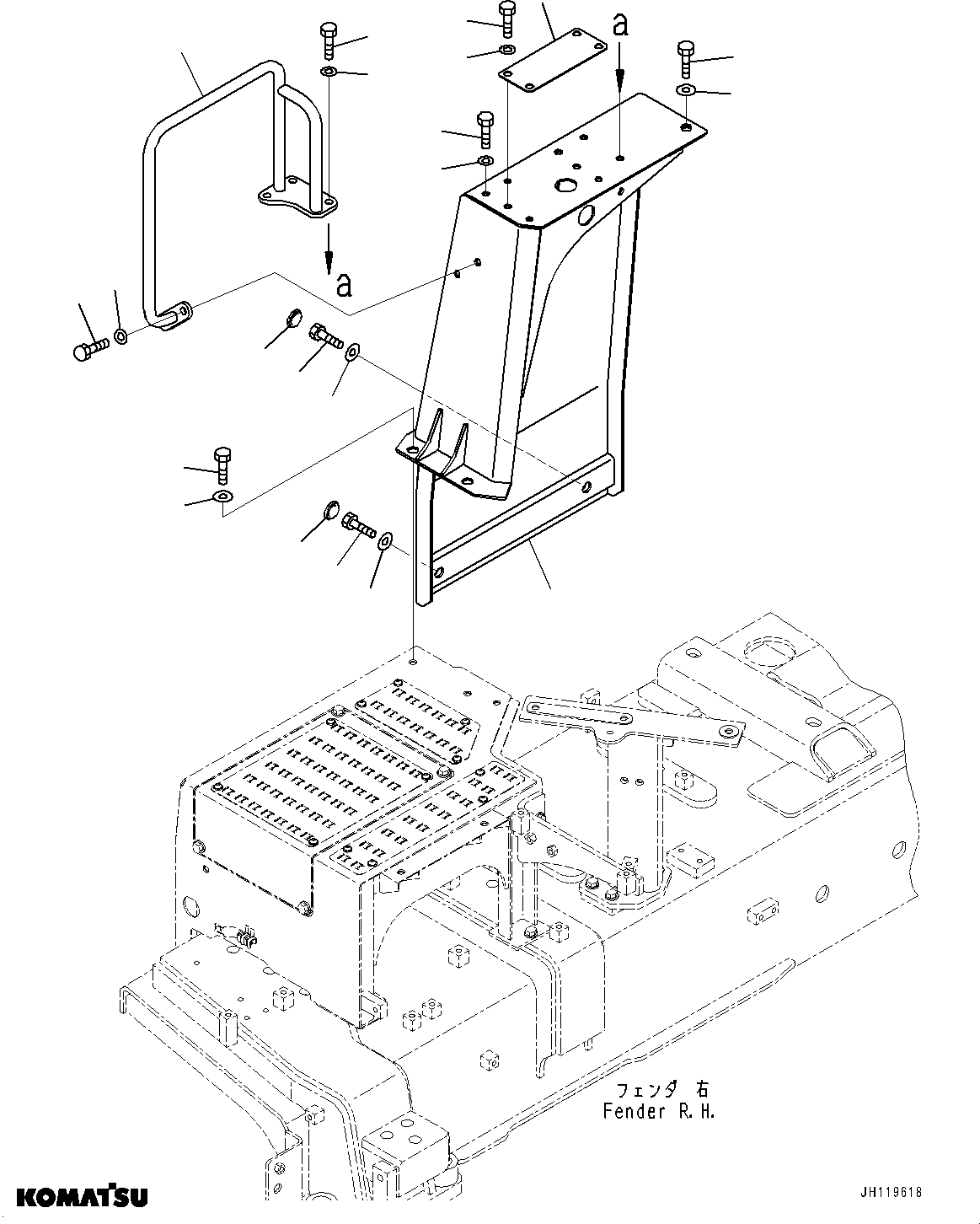 Komatsu parts book diagram for D375AI-8 S/N 81001-UP: LADDER SWITCH COVER, (#81001-)