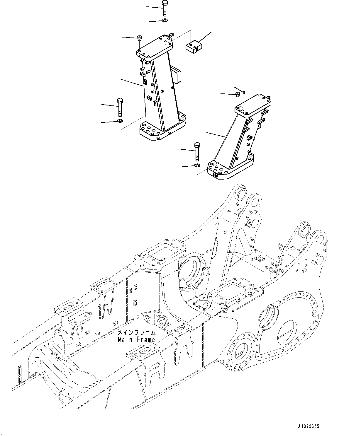 Komatsu parts book diagram for D375AI-8 S/N 81001-UP: ROPS MOUNTING, (#80015-)