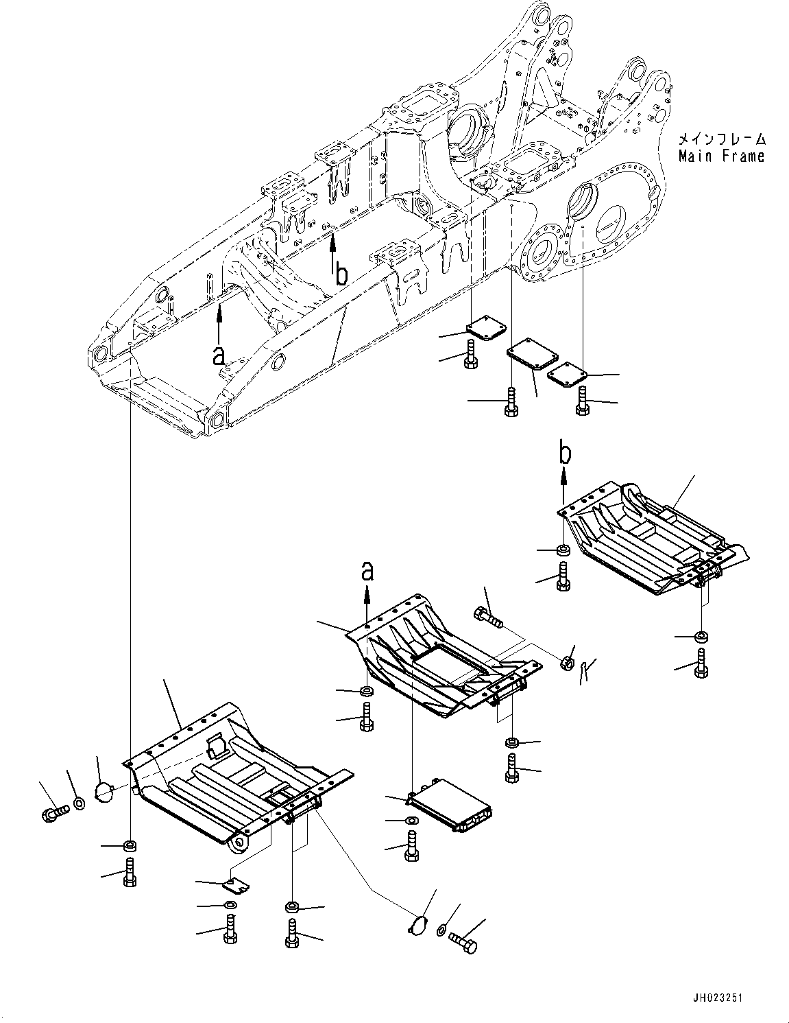 Komatsu parts book diagram for D375AI-8 S/N 81001-UP: UNDER GUARD, (#80015-)