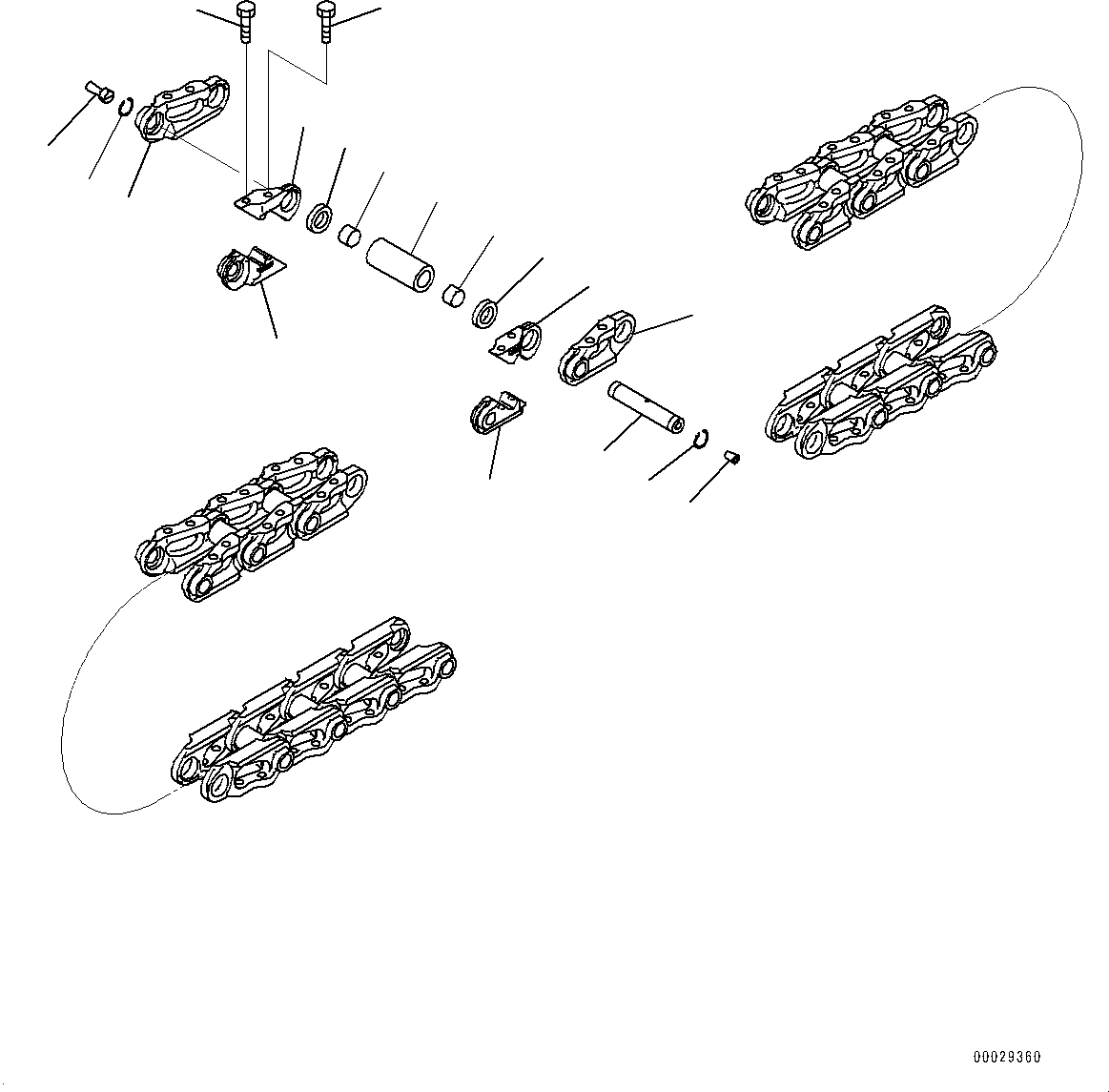 Komatsu parts book diagram for D375AI-8 S/N 81001-UP: TRACK LINK ASSEMBLY, (SUPPLY ONLY, 82 SET, SEALED AND LUBRICATED TYPE)(#80015-)