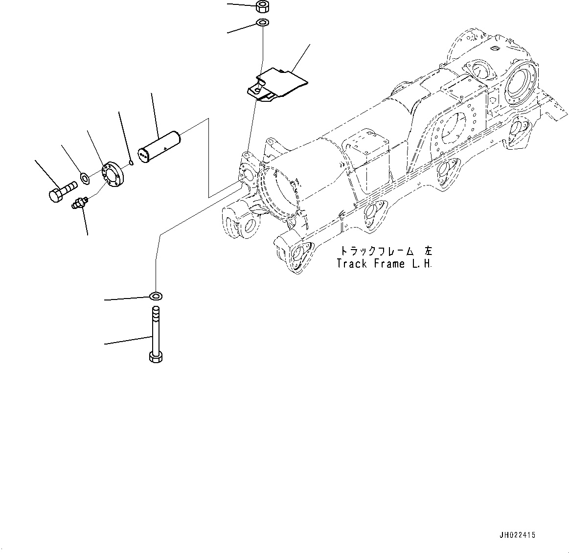 Komatsu parts book diagram for D375AI-8 S/N 81001-UP: TRACK FRAME, SIDE PIN, L.H.(#80094-)