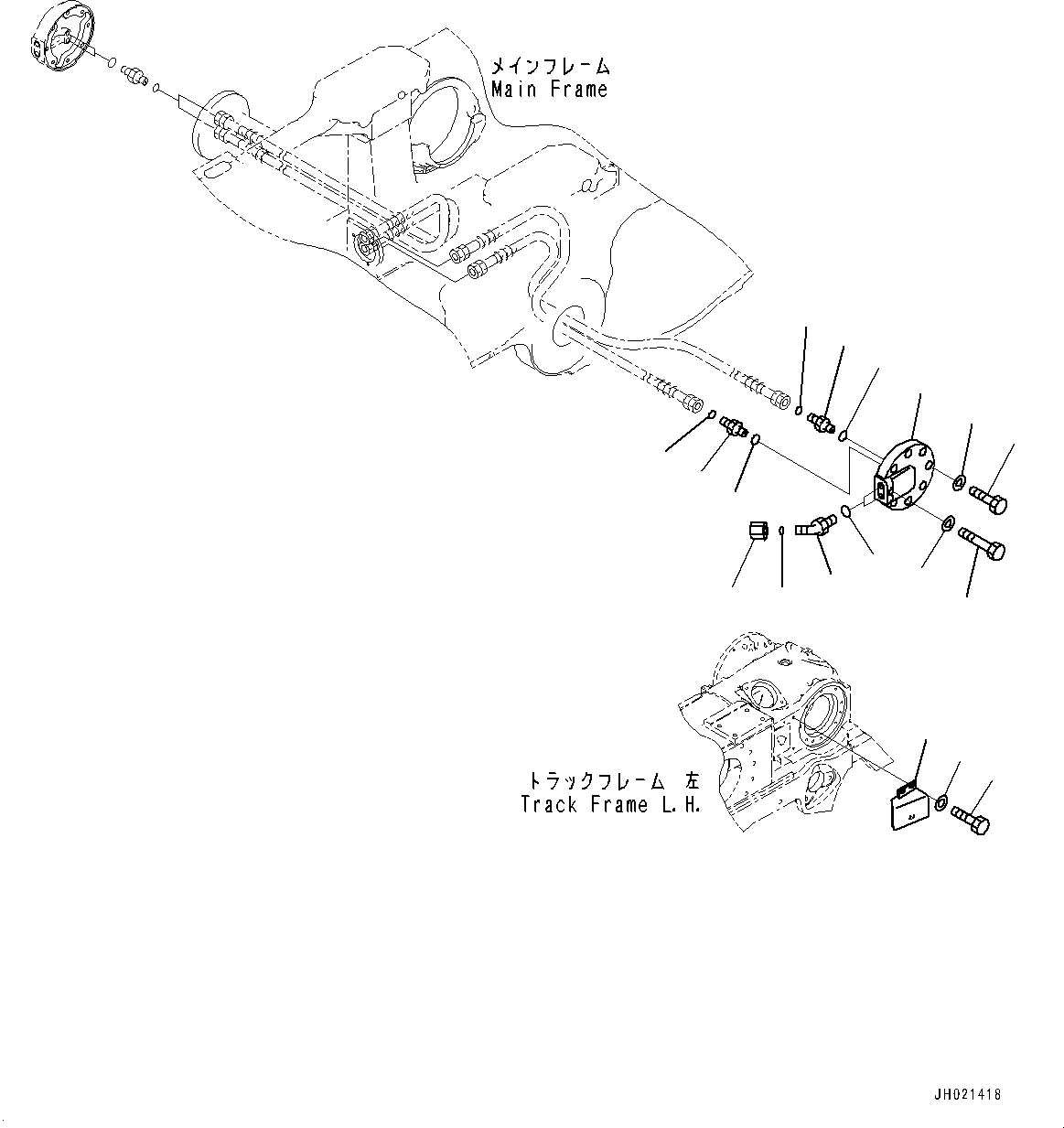 Komatsu parts book diagram for D375AI-8 S/N 81001-UP: TRACK FRAME, ELBOW AND COVER, L.H.(#80015-80093)