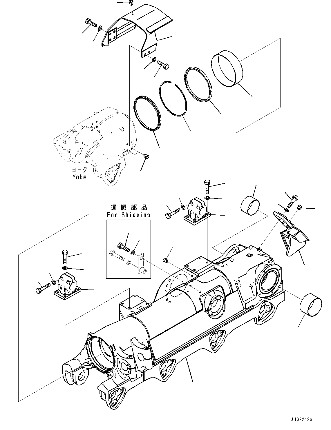 Komatsu parts book diagram for D375AI-8 S/N 81001-UP: TRACK FRAME, FRAME R.H.(#80015-80093)