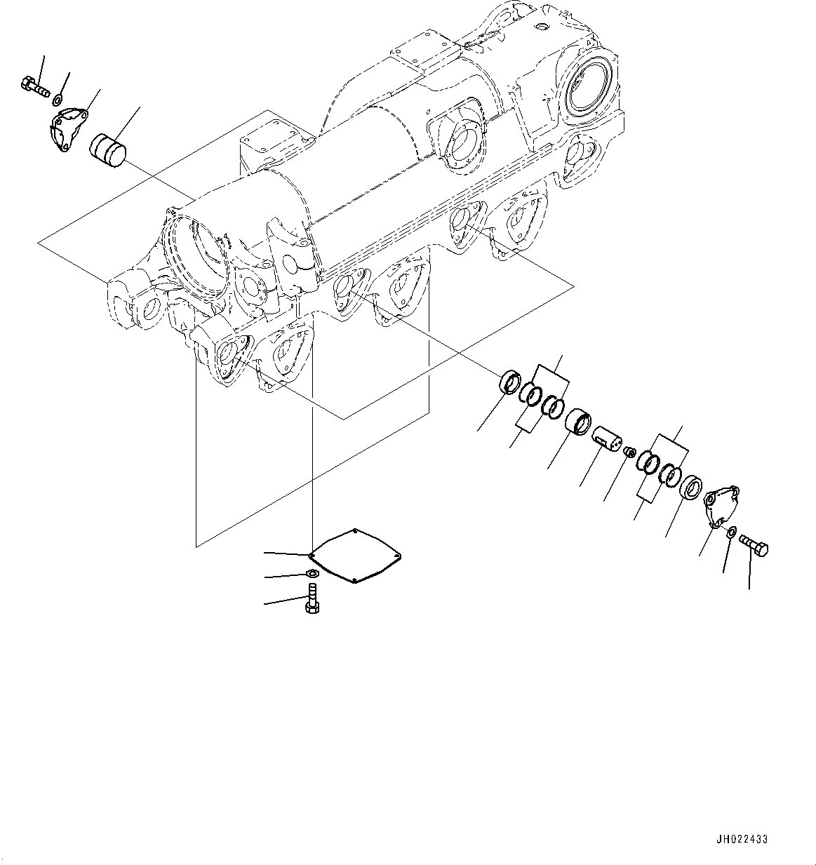Komatsu parts book diagram for D375AI-8 S/N 81001-UP: TRACK FRAME, 2ND, 3RD AND 4TH BOGIE MOUNTING, R.H.(#80094-)