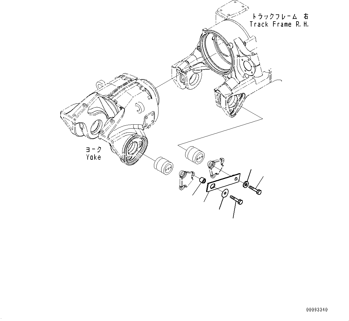 Komatsu parts book diagram for D375AI-8 S/N 81001-UP: TRACK FRAME, SHIPPING PARTS, R.H.(#80094-)
